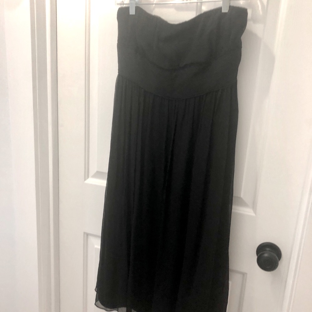 JCrew Strapless Black Silk Dress